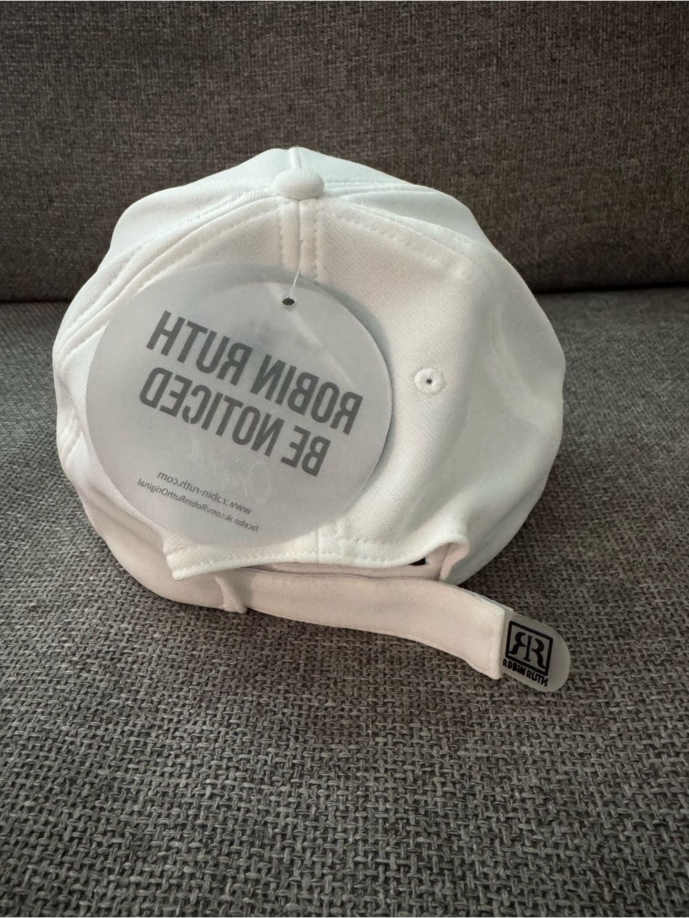 Robin Ruth White Adjustable Baseball Cap with Logo Tag - Picture 2 of 5